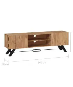 vidaXL TV Cabinet 140x30x45 cm Solid Acacia Wood