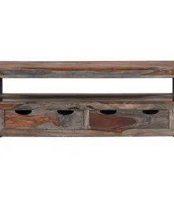 vidaXL Coffee Table Grey 100x50x40 cm Solid Sheesham Wood