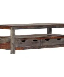 vidaXL Coffee Table Grey 100x50x40 cm Solid Sheesham Wood