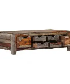 vidaXL Coffee Table Grey 100x55x30 cm Solid Sheesham Wood