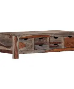 vidaXL Coffee Table Grey 100x55x30 cm Solid Sheesham Wood