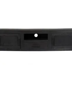 vidaXL TV Cabinet Black 118x30x40 cm Solid Mango Wood
