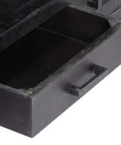 vidaXL TV Cabinet Black 118x30x40 cm Solid Mango Wood