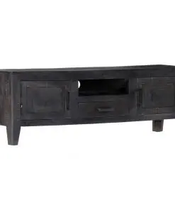 vidaXL TV Cabinet Black 118x30x40 cm Solid Mango Wood