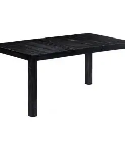 vidaXL Dining Table Black 180x90x76 cm Solid Mango Wood