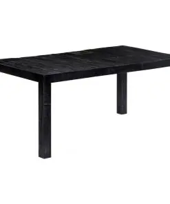 vidaXL Dining Table Black 180x90x76 cm Solid Mango Wood