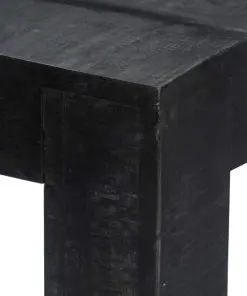 vidaXL Dining Table Black 118x60x76 cm Solid Mango Wood