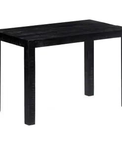 vidaXL Dining Table Black 118x60x76 cm Solid Mango Wood