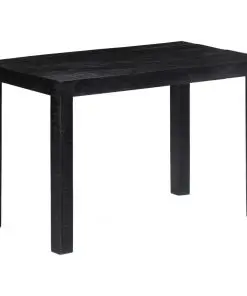 vidaXL Dining Table Black 118x60x76 cm Solid Mango Wood
