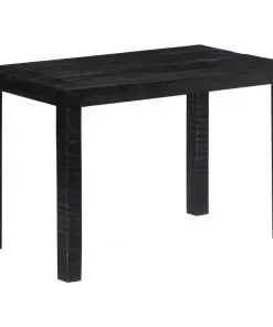 vidaXL Dining Table Black 118x60x76 cm Solid Mango Wood