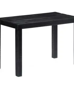 vidaXL Dining Table Black 118x60x76 cm Solid Mango Wood