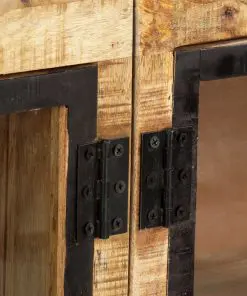 vidaXL Sideboard Brown and Black 160x30x80 cm Solid Rough Mango Wood