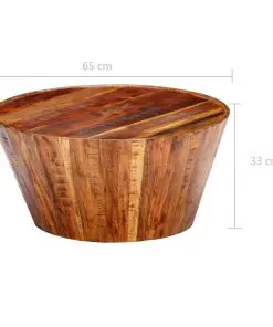 vidaXL Coffee Table 65x65x33 cm Solid Rough Mango Wood