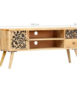 vidaXL TV Cabinet 100x30x45 cm Solid Mango Wood