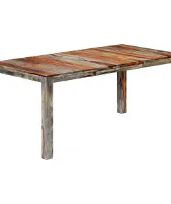 vidaXL Dining Table Grey 180x90x76 cm Solid Sheesham Wood