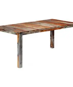 vidaXL Dining Table Grey 180x90x76 cm Solid Sheesham Wood