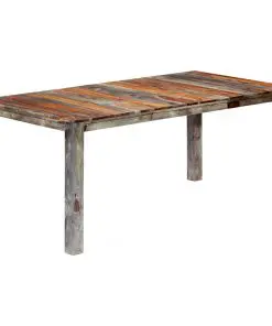 vidaXL Dining Table Grey 180x90x76 cm Solid Sheesham Wood