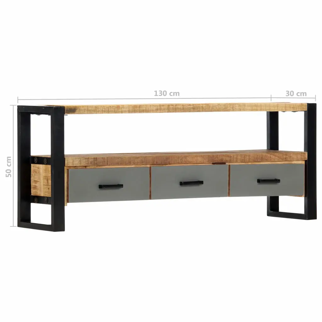 vidaXL TV Cabinet 130x30x50 cm Solid Mango Wood