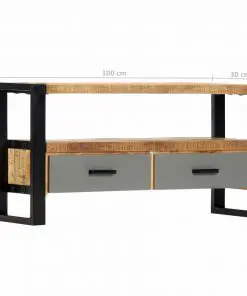 vidaXL TV Cabinet 100x30x50 cm Solid Mango Wood