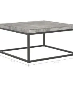 vidaXL Coffee Table 75x75x38 cm Concrete Look