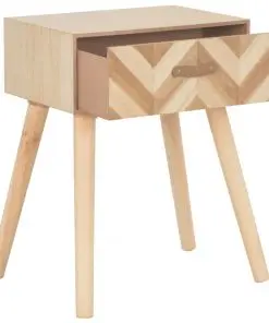 vidaXL Bedside Cabinet with Drawer 44x30x58 cm Solid Wood