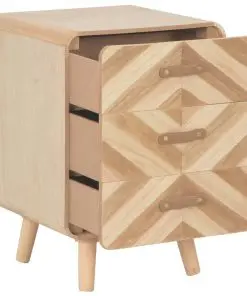 vidaXL Bedside Cabinet with 3 Drawers 40x35x56.5 cm Solid Wood