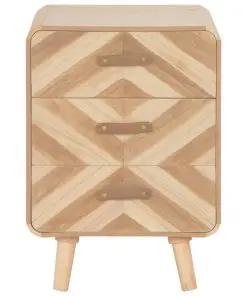 vidaXL Bedside Cabinet with 3 Drawers 40x35x56.5 cm Solid Wood