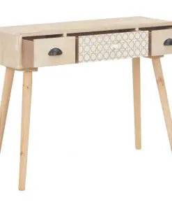 vidaXL Console Table with 3 Drawers 100x30x73 cm Solid Pinewood