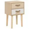 vidaXL Bedside Cabinet with 2 Drawers 30x25x49.5 cm Solid Pinewood