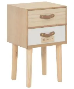 vidaXL Bedside Cabinet with 2 Drawers 30x25x49.5 cm Solid Pinewood