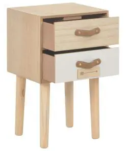 vidaXL Bedside Cabinet with 2 Drawers 30x25x49.5 cm Solid Pinewood