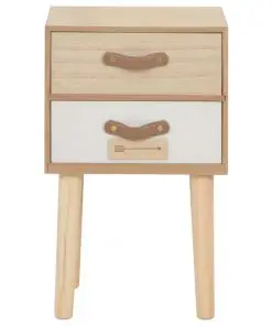 vidaXL Bedside Cabinet with 2 Drawers 30x25x49.5 cm Solid Pinewood