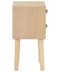 vidaXL Bedside Cabinet with 2 Drawers 30x25x49.5 cm Solid Pinewood