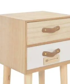 vidaXL Bedside Cabinet with 2 Drawers 30x25x49.5 cm Solid Pinewood