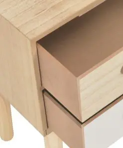 vidaXL Bedside Cabinet with 2 Drawers 30x25x49.5 cm Solid Pinewood