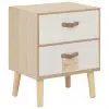vidaXL Bedside Cabinet with 2 Drawers 40x30x49.5 cm Solid Pinewood