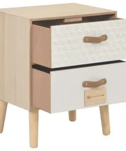 vidaXL Bedside Cabinet with 2 Drawers 40x30x49.5 cm Solid Pinewood