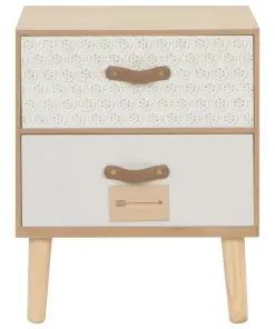 vidaXL Bedside Cabinet with 2 Drawers 40x30x49.5 cm Solid Pinewood
