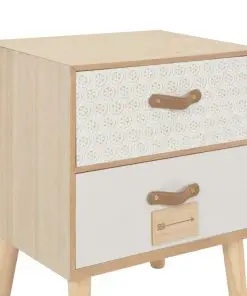vidaXL Bedside Cabinet with 2 Drawers 40x30x49.5 cm Solid Pinewood