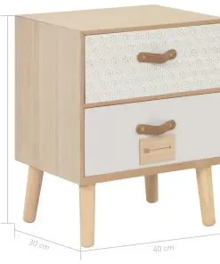 vidaXL Bedside Cabinet with 2 Drawers 40x30x49.5 cm Solid Pinewood