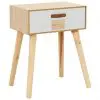 vidaXL Bedside Table with a Drawer 44x30x58.5 cm Solid Pinewood