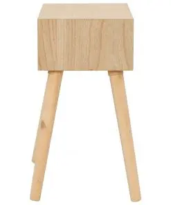 vidaXL Bedside Table with a Drawer 44x30x58.5 cm Solid Pinewood