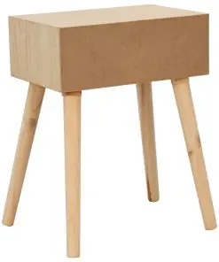 vidaXL Bedside Table with a Drawer 44x30x58.5 cm Solid Pinewood
