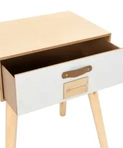 vidaXL Bedside Table with a Drawer 44x30x58.5 cm Solid Pinewood