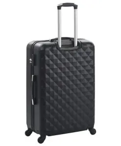 vidaXL Hardcase Trolley Set 3 pcs Black ABS