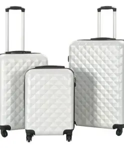 vidaXL Hardcase Trolley Set 3 pcs Bright Silver ABS