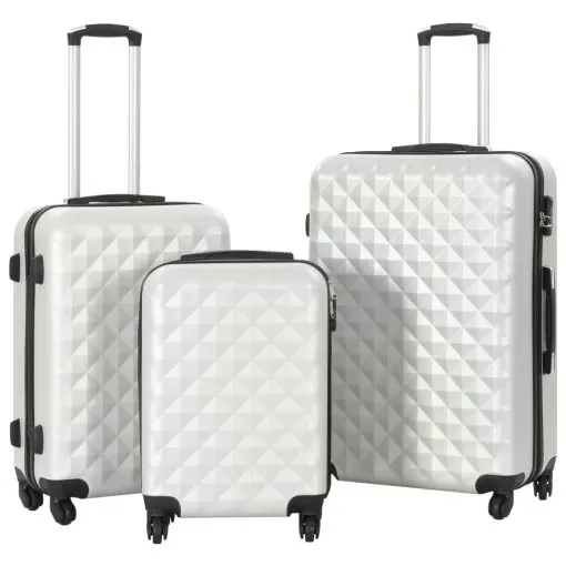 vidaXL Hardcase Trolley Set 3 pcs Bright Silver ABS