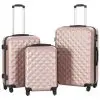 vidaXL Hardcase Trolley Set 3 pcs Rose Gold ABS vidaXL Hardcase Trolley Set 3 pcs Rose Gold ABS