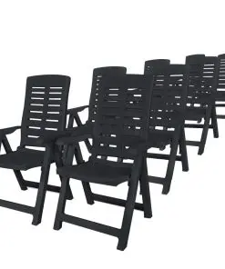 vidaXL 9 Piece Outdoor Dining Set Plastic Anthracite