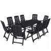 vidaXL 11 Piece Outdoor Dining Set Plastic Anthracite vidaXL 11 Piece Outdoor Dining Set Plastic Anthracite